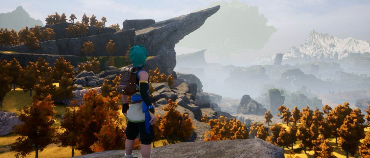 Image de fond d'un paysage de palworld